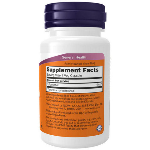 Now Foods, POLICOSANOL, 10 mg, 90 Vcaps