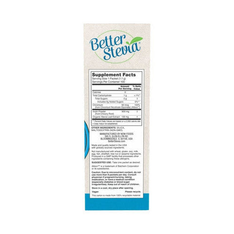 Now Foods, BetterStevia Balance, Chromium & Inulin 100 Pkts