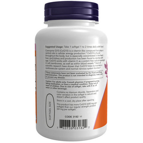 Now Foods, CoQ10, 600 mg, 60 Softgels Now Foods