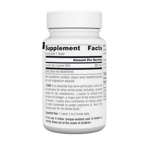 Source Naturals, L-Lysine, 500 MG, 50 Tabs Source Naturals