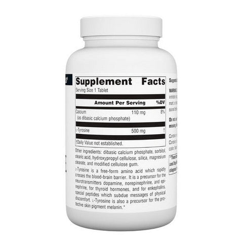 Source Naturals, L-Tyrosine, 500 MG, 100 Tabs