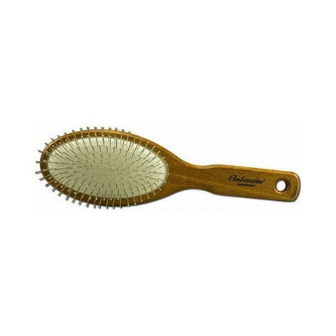 Fuchs Brushes, Ambassador Hairbrushes Large Oval Wooden Brush with Steel Pins, 1 Unit Fuchs Brushes