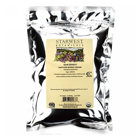 Starwest Botanicals, Organic Hawthorn Berries Whole, 1 Lb Starwest Botanicals
