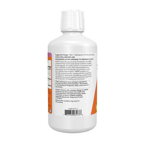 Now Foods, Liquid Glucosamine & Chondroitin with MSM, 32 Oz Now Foods