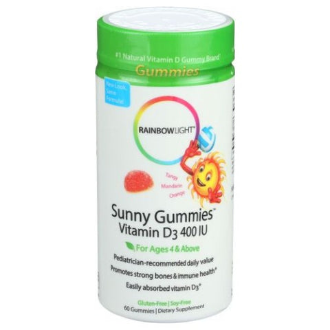 Rainbow Light, Kids Sunny Gummies D3 400 IU, 400 IU, 60 Count Rainbow Light