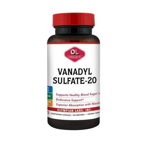Olympian Labs, Vanadyl Sulfate With Niacin, 20 mg, with Niacin 100 caps