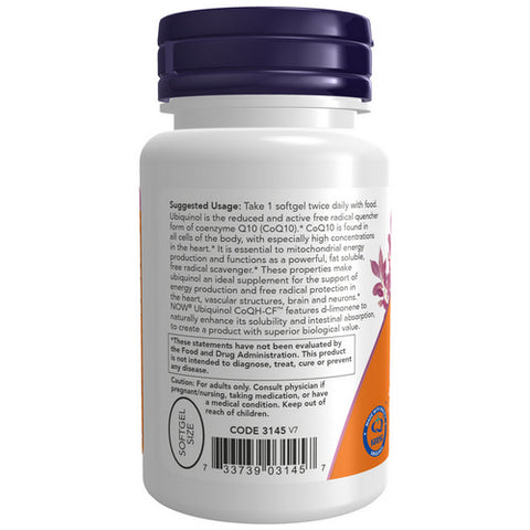 Now Foods, Ubiquinol CoQH-CF, 60 Gels Now Foods