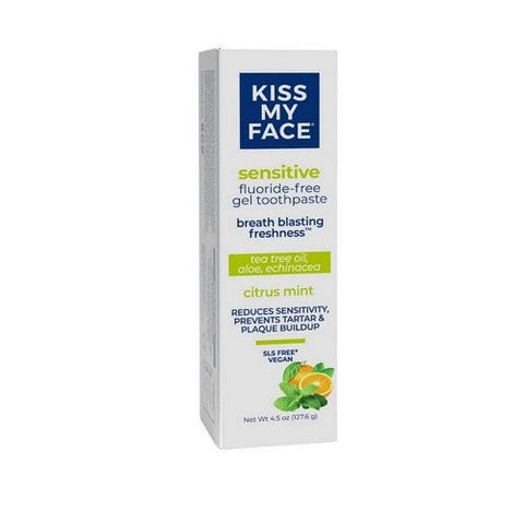 Kiss My Face, Sensitive Toothpaste Fluoride Free Whitening Gel Citrus Mint, 4.5 Oz Kiss My Face