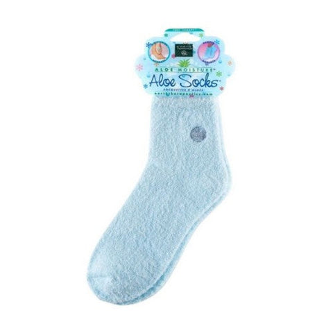 Earth Therapeutics, Aloe Socks Blue, Blue 1 Pair