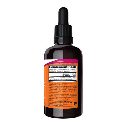 Now Foods, Vitamin D-3 Liquid, 2 OZ Now Foods