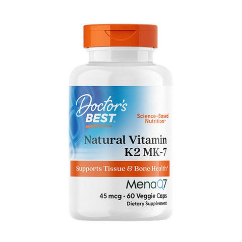 Doctors Best, Natural Vitamin K2 MK-7 With MenaQ7, 45 Mcg, 60 Veggie Caps Doctors Best