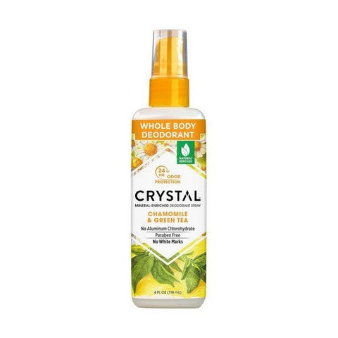 Crystal, Whole Body Deodorant Spray Chamomile And Green Tea, Chamomile & Green Tea 4 oz