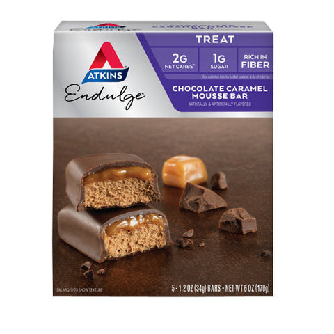 Atkins, Endulge Bars Chocolate Caramel Mousse, 5/1.2 oz