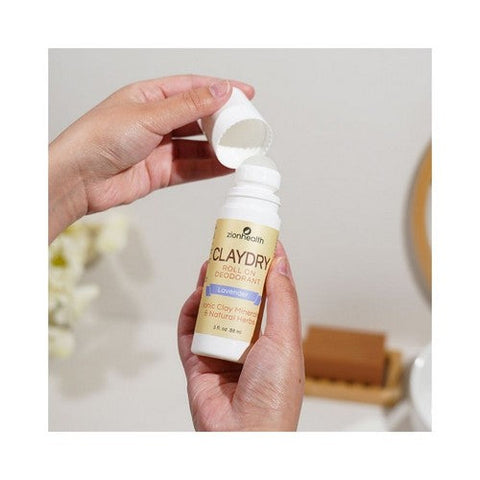 Zion Health, Clay Dry Deodorant, Roll-on, 3 oz Zion Health