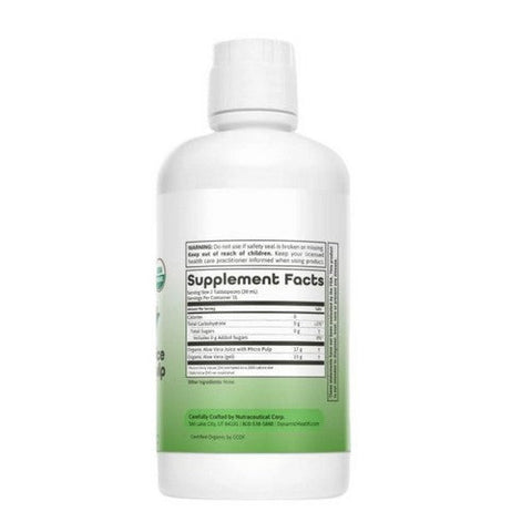 Dynamic Health Laboratories, Organic Aloe Vera Juice with Micro Pulp Unflavored, 32 Oz