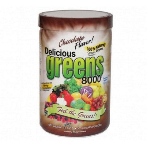 Greens World Inc, Delicious Greens 8000 Chocolate Flavor, 10.6 Oz