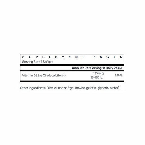 Jarrow Formulas, Vitamin D3, 125 Mcg, 100 Softgels Jarrow Formulas