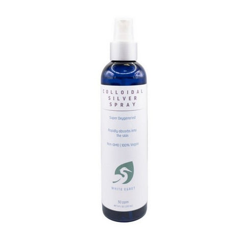 White Egret, Colloidal Silver Spray 30 PPM, 8 oz