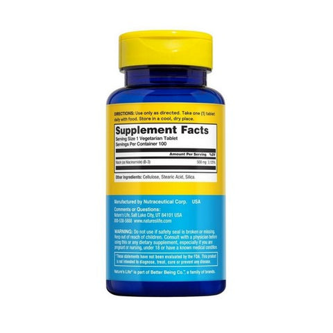Nature's Life, Niacinamide, 500 mg, 100 tabs