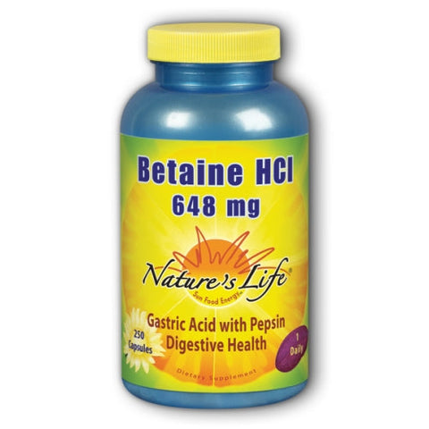 Nature's Life, Betaine Hydrochloride, 648 Mg, 250 Caps Nature's Life