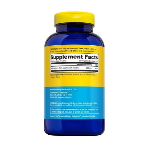 Nature's Life, Renewing Magnesium Malate, 200 Mg, 25 Tabs Nature's Life