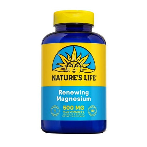 Nature's Life, Renewing Magnesium, 500 Mg, 180 Veg Caps Nature's Life