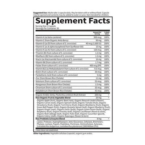 Garden of Life, Vitamin Code Raw One For Men Multivitamin Capsules, Raw One for Men, 30 Count Garden of Life