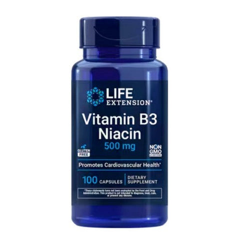 Life Extension, Vitamin B3 Niacin, 500 MG, 100 caps