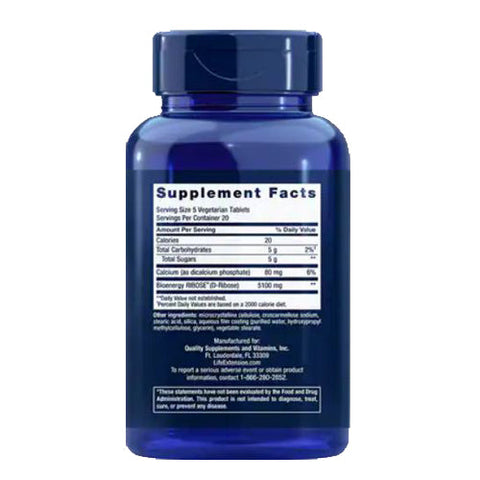 Life Extension, D-Ribose Tablets, 100 Veg Tabs Life Extension