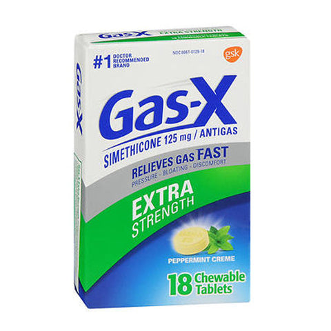 Gas-X, Simethicone Antigas Extra Strength Peppermint CrÃ¨me, 18 Chewable Tablets