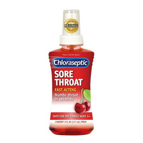 Chloraseptic, Phenol Oral Pain Reliever Sore Throat Spray Cherry, 6 Oz
