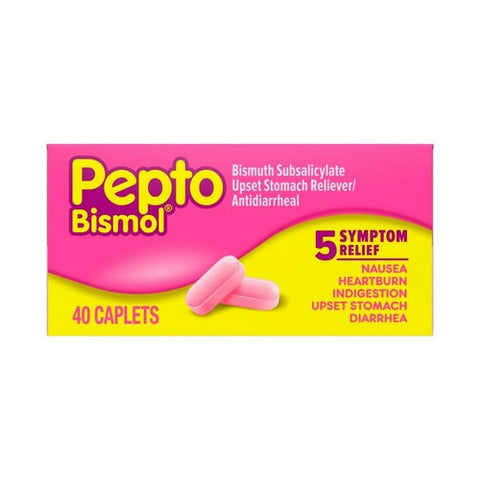 Pepto-Bismol, Bismuth Subsalicylate Caplets, 131 Mg, 40 Count