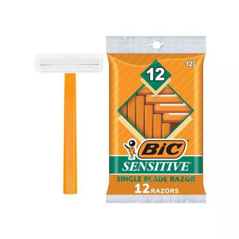 Bic, Single Blade Shavers Sensitive Skin, Pack Of 12