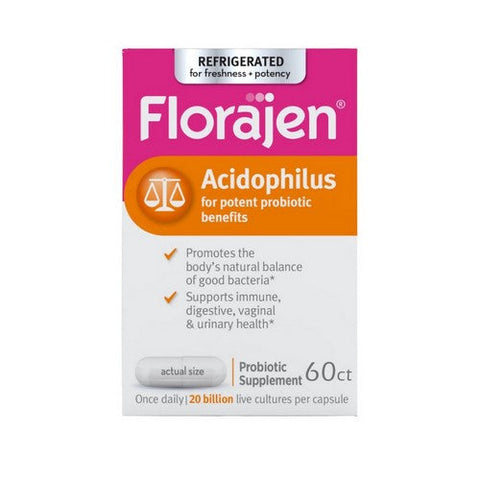 Florajen, Acidophilus Potent Probiotic, 60 caps Florajen