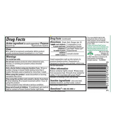 Fleet, Glycerin Suppositories Adult, 50 each