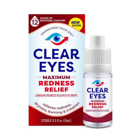 Clear Eyes, Maximum Redness Relief Eye Drops, 0.5 oz