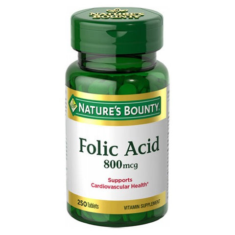 Nature's Bounty, Folic Acid, 800 Mcg, 250 Tabs Nature's Bounty