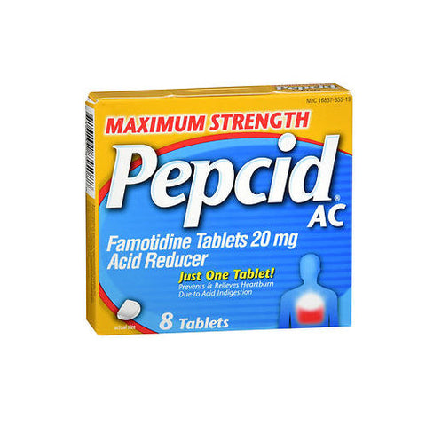 Pepcid, Ac Famotidine Acid Reducer Tablets Maximum Strength, 20 Mg, 8 Tabs Pepcid