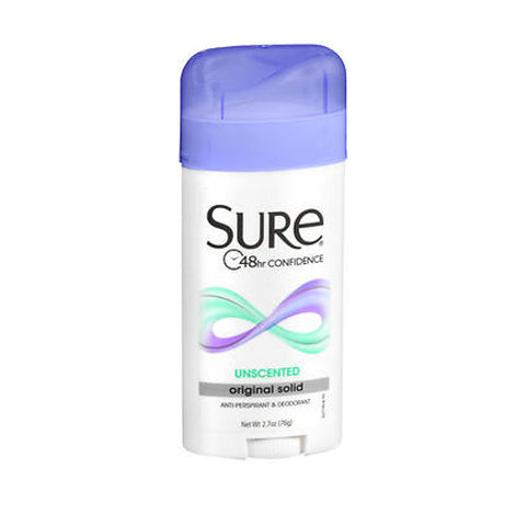 Sure, Anti-Perspirant Deodorant Original Solid, Unscented 2.7 oz
